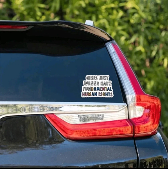 Women's girls rights rainbow vinyl sticker bumper water bottle laptop decal - Picture 4 of 5